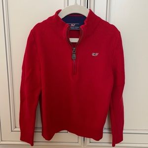 Vineyard Vines red 1/4 zip pullover